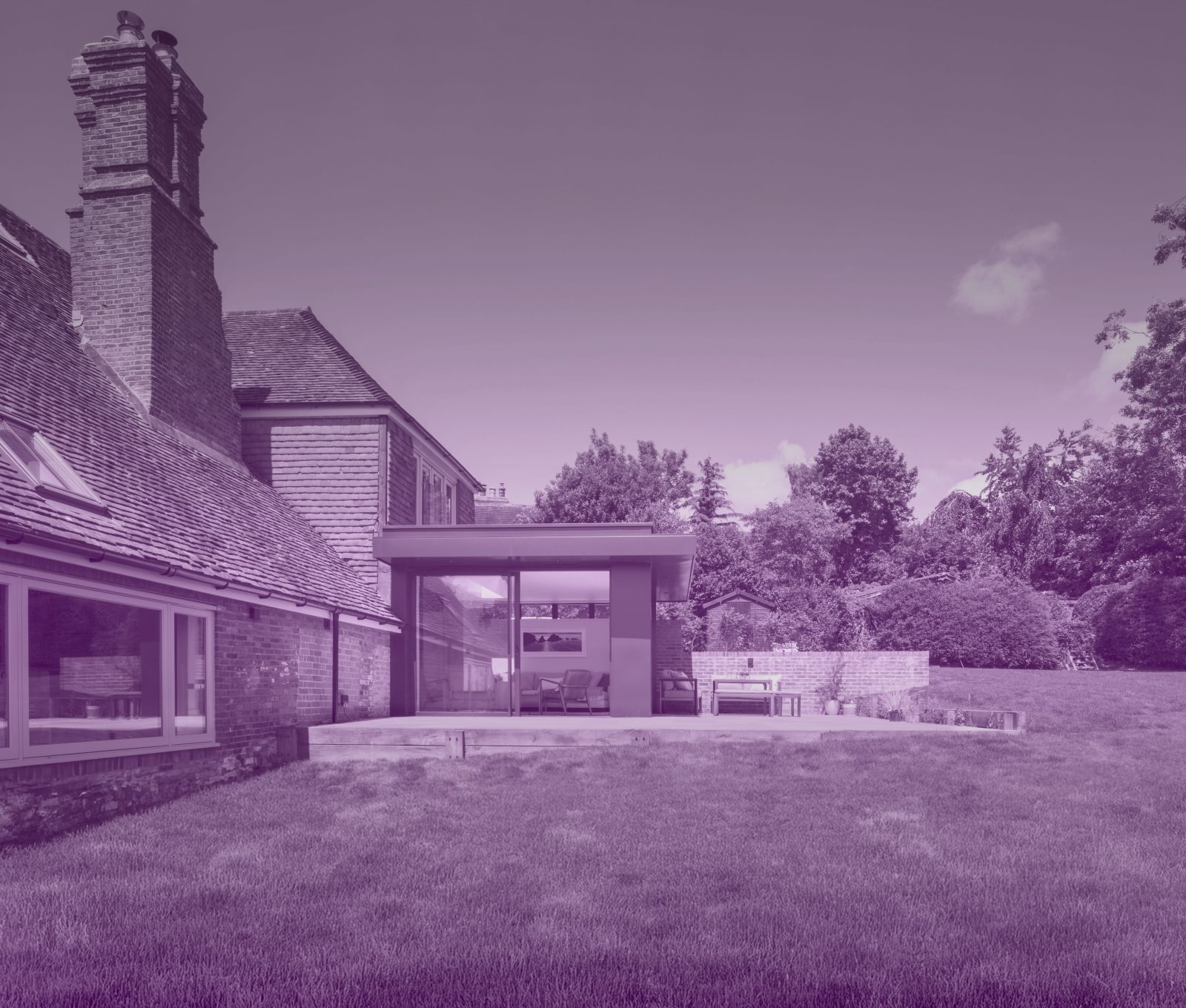Image showing upgrades to a historic home, including glazed extension. LEAF low energy consultancy, Sussex